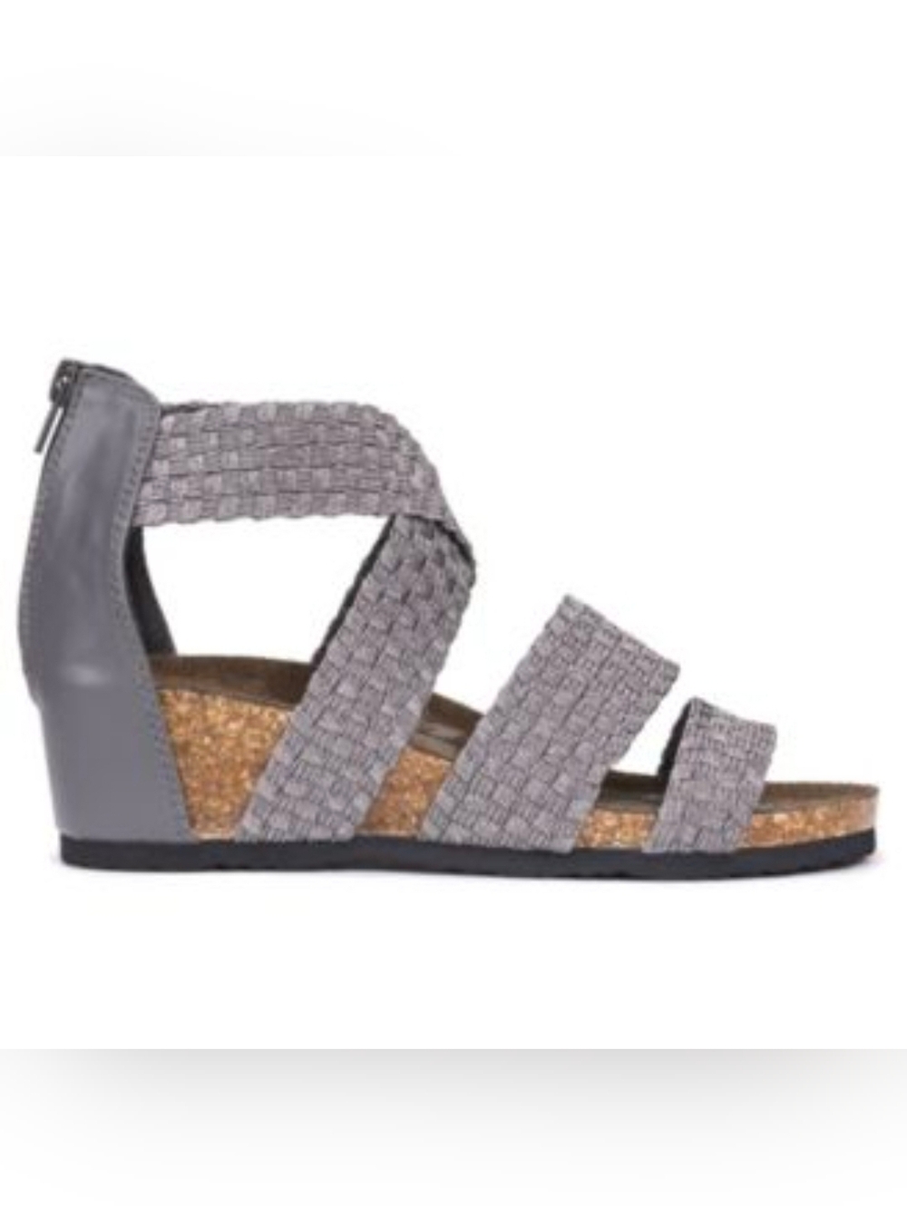 Muk Luks Elle Wedge Heel Strappy Sandals Metallic Womens Size 10